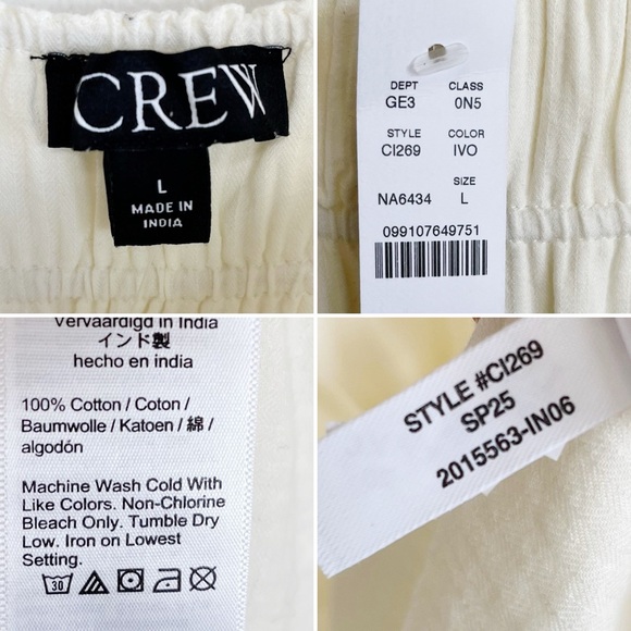 NEW J. Crew Airy Tiered Maxi Dress Cream Sleeveless Smocked Large - Picture 7 of 8